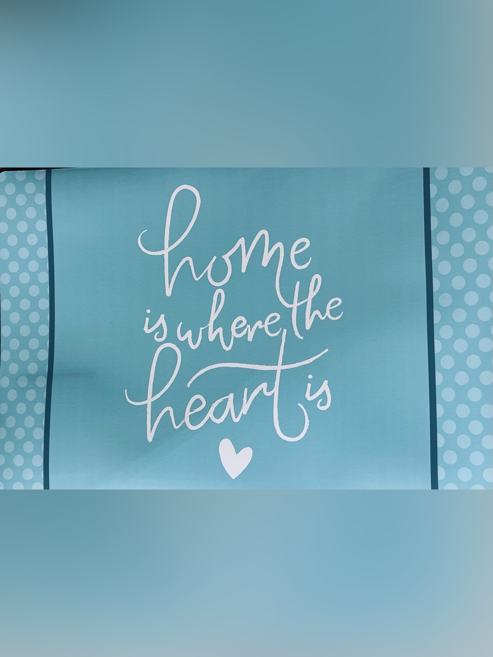 Turquoise Blue Placemat Set of 4 Home Is Where The Heart Is 12" x 18" Foam